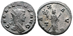 Gallienus, 253-268 AD. Silvered Bronze Antoninianus (20.1 mm, 4.1 g.). 253-268 AD. Rome. GALLIENVS AVG, radiate head of Gallienus right. Rev. PAX AVG,...