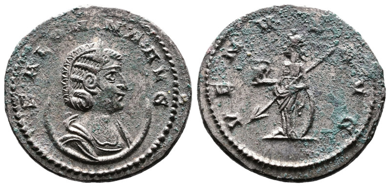 Salonina, Silvered Bronze Antoninianus.(21.3 mm, 3.7 g.). Antioch, 267 AD. SALON...