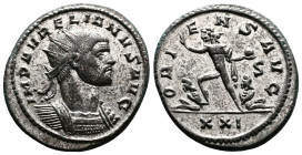 Aurelian, 270-275 AD. Silvered Bronze Antoninianus. (21.6 mm, 3,91 g.). Serdica, IMP AVRELIANVS AVG, radiate and cuirassed bust of Aurelian right. Rev...