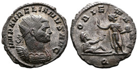 Aurelian, 270-275 AD. Silvered Bronze Antoninianus (21.8 mm, 3.46 g.). Rome, autumn 273 AD. IMP AVRELIANVS AVG Radiate and cuirassed bust of Aurelian ...