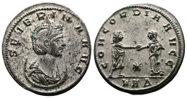 Severina, Augusta, 270-275 AD. Silvered Bronze Antoninianus (22.1 mm, 4.8 g.). Serdica, 274- 275 AD. SEVERINA AVG Diademed and draped bust of Severina...