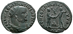 Constantius I as Caesar, 293-305 AD. AE Antoninianus (20.9mm, 2,91g.). Alexandria, 305-306 AD. FL VAL CONSTANTIVS NOB CAES, radiate, draped and cuiras...