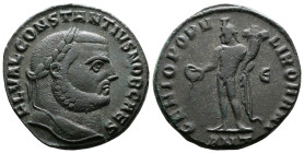 Constantius I 293-306 AD. AE Follis (24.6 mm, 8,9 g.) Antioch, 306 AD. IMP C FLV CONSTANTIVS PF AVG laureate head of Constantius I right. Rev. GENIO P...