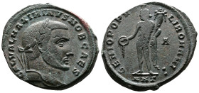 Galerius, as Caesar, 293-305 AD. AE Follis (28.7 mm, 11.75 g.). Antioch, 304-305 AD. GAL VAL MAXIMIANVS NOB CAES Laureate head of Galerius to right. R...