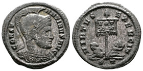 Constantine I 'the Great' 306 - 337 AD. Silvered Bronze Follis (19.3 mm, 2.78 g.). Ticinum, 319-320 AD. CONSTAN-TINVS AVG Cuirassed bust of Constantin...