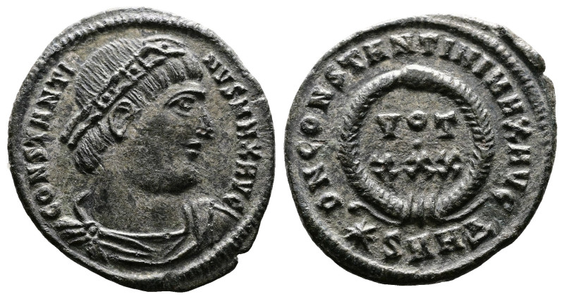 Constantine I 'the Great' 306 - 337 AD. Silvered Bronze Follis. (19 mm, 2.71 g.)...