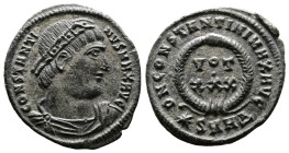 Constantine I 'the Great' 306 - 337 AD. Silvered Bronze Follis. (19 mm, 2.71 g.). Heraclea mint, struck 325-326 AD. CONSTANTINVS AVG, Draped and cuira...