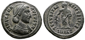 Helena, 324-328/30 AD. (mother of Constantine I the Great) Silvered Bronze Follis (20.5 mm, 3.21 g.). Alexandria, 326 AD. FL HELENA AVGVSTA Diademed a...