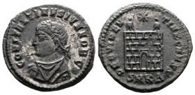 Constantine II, as Caesar, 316-337 AD. Silvered Bronze Follis (19.9 mm, 3.63 g.). Cyzicus, 324-325 AD. CONSTANTINVS IVN NOB C, laureate draped and cui...