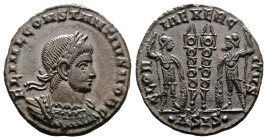 Constantine II, as Caesar, 316-337 AD. AE Follis (17.3 mm, 2.41 g.). Siscia, 330-333 AD. CONSTANTINVS IVN NOB C Laureate and cuirassed bust of Constan...