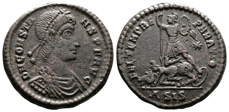 Constans, 337-350 AD. Bronze Centenionalis (23.7 mm, 6,26 g.) Siscia. D N CONSTA...