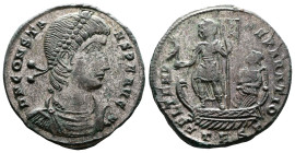 Constans, 337-350 AD. AE Centenionalis (22.6 mm, 5.54 g.). Thessalonica. DN CONSTANS PF AVG, pearl-diademed, draped and cuirassed bust of Constans rig...