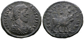 Julian II, The Philosopher, 360-363 AD. Double Maiorina (29 mm, 8,73 g.). Cyzicus, 361-363 AD. D N FL CL IVLIANVS P F AVG Pearl-diademed, draped and c...