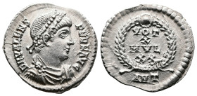 Valens, 364-378 AD. AR Siliqua (19.3 mm, 2.12 g.). Antioch, 367-375 AD. D N VALENS PER F AVG Pearl-diademed, draped and cuirassed bust of Valens to ri...