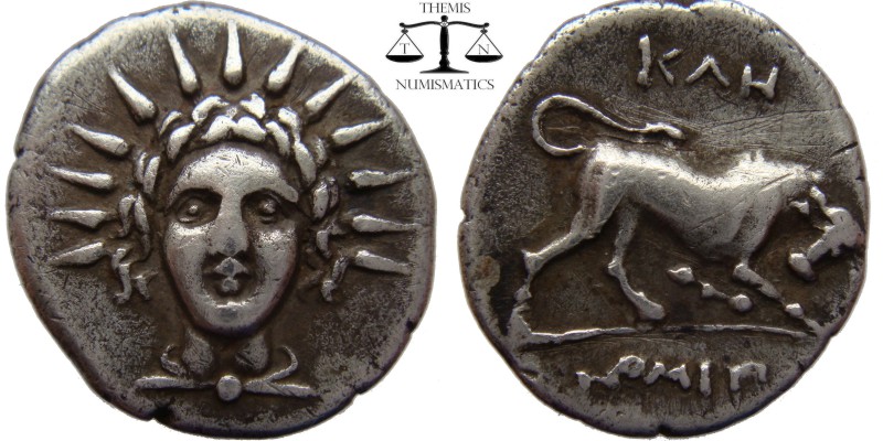 Arcadia, AR Triobol Cleitor ca. 300-270/60 BC. Radiate head of Helios facing, cl...