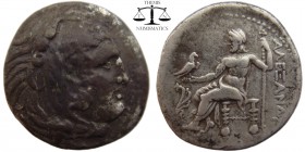 Alexander III Kings of Macedonia, AR Drachm 336-323 BC. Head of Herakles right, wearing lion skin / AΛEΞANΔPOY, Zeus seated left on throne, holding ea...