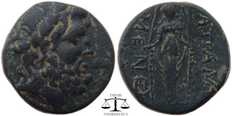 Phrygia, AE21 Apameia 133-48 BC. Head of Zeus right wearing oak wreath / AΠAME M...