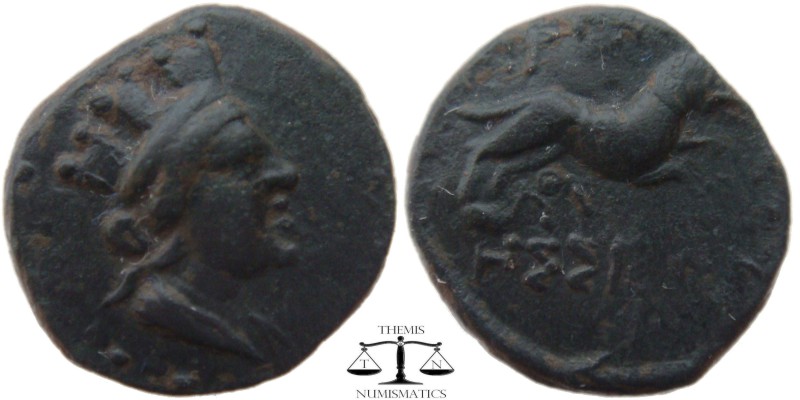 Pisidia, AE15 Termessos 150-268 AD. Turreted head of Tyche right / TЄPM-HCCЄΩN, ...