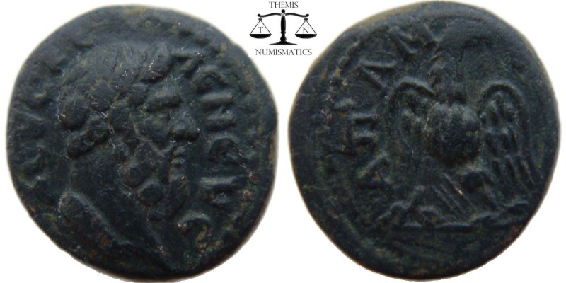 Phrygia, AE15 Apameia 193-235 AD. ZEYS KE-LENEYS, bare head of Zeus right / APAM...