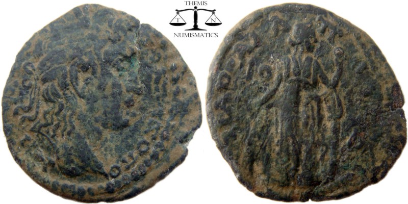 Caria, AE27 Trapezopolis 193-217 AD. ΔΗ-ΜΟС ΤΡΑΠEΖΟΠΟ, laureate head of Demos ri...