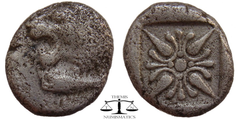 Hekatomnos Caria, Satraps AR Trihemiobol Miletos? 395-377 BC. Lion's head left, ...