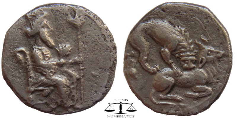 Cilicia, AR Obol Myriandros 361-334 BC. The Great King of Persia, wearing crown ...