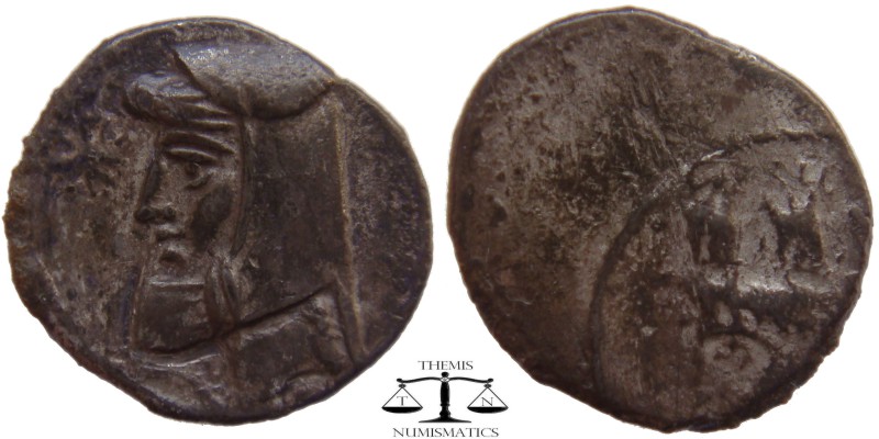 Cilicia, AR Obol Uncertain 4th century BC. Turreted head of female left / head o...