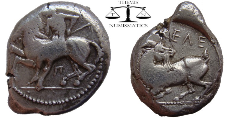 Cilicia, AR Stater Kelenderis 425-380 BC. Ephebus, unbearded, naked, holding whi...
