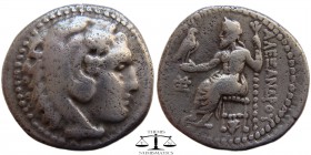 Alexander III Kings of Macedonia, AR Drachm Sardis 334-323 BC. Head of Herakles right, wearing lionskin headdress / AΛEΞANΔΡOY, Zeus seated left, righ...
