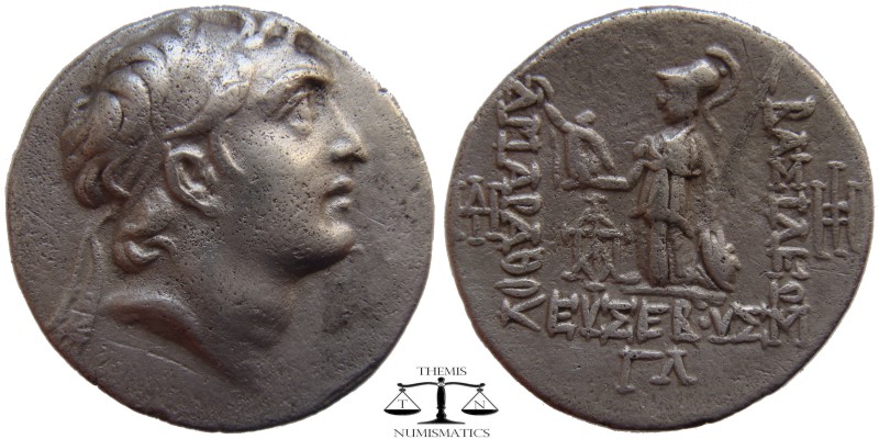Ariarathes V Kings of Cappadocia, Eusebeia AR Drachm 130 BC. Diademed head of Ar...