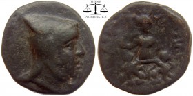 Ariarathes III Kings of Cappadocia, AE20 Tyana 230-220 BC. Head of Ariarathes III right, wearing bashlyk / ΒΑΣΙΛΕΩΣ AΡIAPAΘOY, Ma-Kybele standing faci...