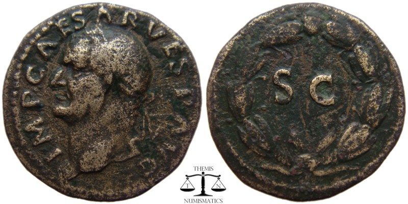 Vespasian AE As Antioch 73-74 AD. IMP CAESAR VESP AVG, laureate head left / SC w...