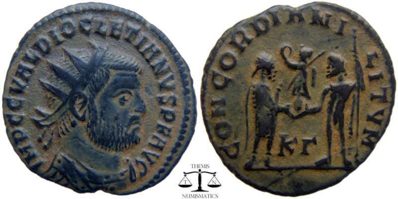 Diocletian AE radiate fraction Cyzicus 295-299 AD. IMP CC VAL DIOCLETIANVS PF AV...