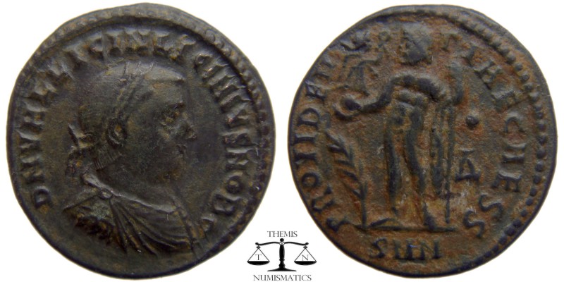 Licinius II AE Folis Nicomedia 318-320 AD. D N VAL LICIN LICINIVS NOB C, laureat...