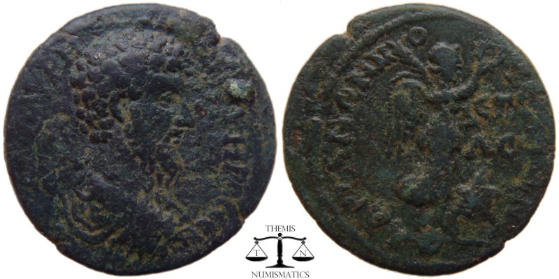 Lucius Verus Cilicia Pedias, AE28 Mopsus 162-163 AD. AYT KAI L AYRHLI OYHROS SEB...