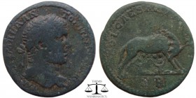 Caracalla Pisidia, AE33 Antioch 212-217 AD. IMP CAE M AVR AN-TONINVS PIVS AVG, laureate head right / COL CAES ANTIOCH, SR in ex, she-wolf suckling the...