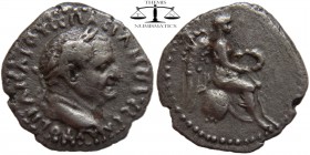 Vespasian Cappadocia, Caesarea AR Hemidrachm 69-79 AD. AVTOK KAICAP OVECΠACIANOC CEBA, laureate head right / Victory seated right upon a globe, holdin...
