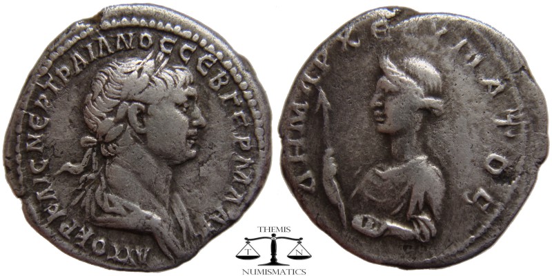 Trajan Cappadocia, Caesarea AR Didrachm 112-117 AD. AYTOKP KAIC NЄP TPAIANOC CЄB...