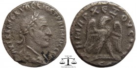 Trajan Decius Syria, Antioch BI Tetradrachm 250-251 AD. AVT K Γ ME KY ΔEKIOC TΡIANOC CEB, laureate, draped and cuirassed bust right, seen from behind ...