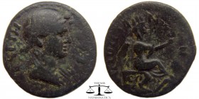 Julia Augusta (Livia) Cilicia, AE20 67/8 AD. IOYΛIA ΣEBAΣTH, draped bust of Livia right / AYΓOYCTA CTA-NΩ-N, Tyche, turreted, seated right in turreted...