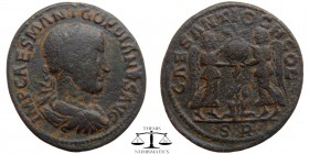 Gordian III Pisidia, AE36 Antioch 238-244 AD. IMP CAES ANT GORDIANVS AVG, laureate, draped, cuirassed bust right / CAES ANTIOCH COL, two Nikes holding...