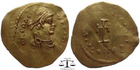 Heraclius AV Tremissis Constantinople 610-641 AD. DN hERACLIUS PP AVG, pearl diademed, draped, cuirassed bust right / VICTORIA AVGU, cross potent. SB ...
