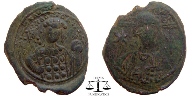 Michael VII Ducas AE Follis Constantinople 1071-1078 AD. Bust of Christ facing, ...