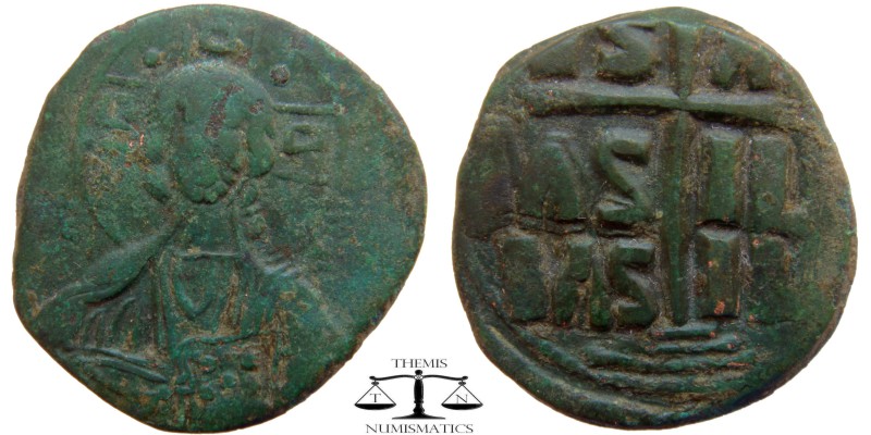 Romanus III AE Follis anonymous 1028-1034 AD. +EMMANOVHA IC-XC to right and left...