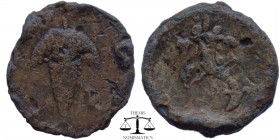 IONIA?, PB Tessera Ephesus? ca. 2nd-3rd centuries BC. Filleted cornucopia / bunch of grapes. Gülbay/Kireç?. 23 mm., 15,4 g. Rare.