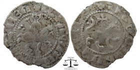 Levon III AR Tram Cilician Armenia 1301-1307 AD. Levon III on horseback riding right, head facing, holding cruciform scepter and reins; in field to le...