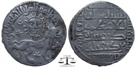 Ghiyath al-Din Kay Khusraw II AR Dirham Seljuks 1237-1246 AD. Lion advancing right; personification of sun above; in field to left, eight-pointed star...