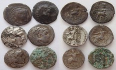 Lot of 6 AE and AR Drachm Alexander III coins, including celtic imitation / SOLD AS SEEN.