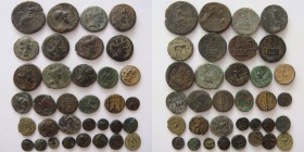 Lot of 34 AE greek coins, including many varieties / SOLD AS SEEN.