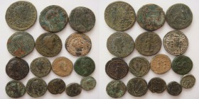 Lot of 15 AE roman provincial coins, including many varieties / SOLD AS SEEN.